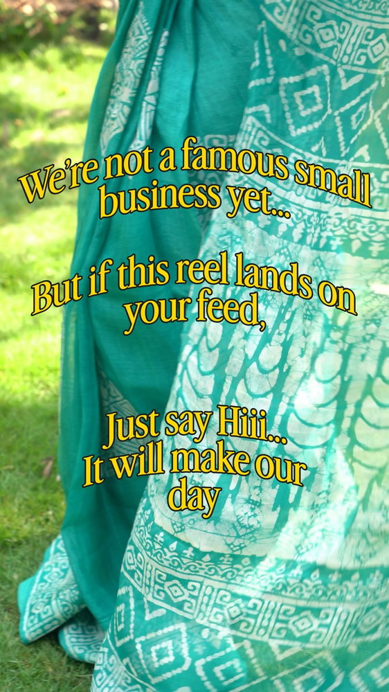 We’re not a famous small business yet... but if this reel lands on your feed, Just say Hiii....