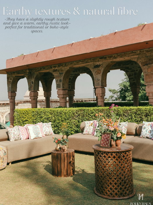 Sunlit corners, earthy textures, and conversations that feel like home 🌿✨

For @sound_snakecharmer & Trevor
Design & Decor: @happytrio_weddings
Venue: Tijara Fort Palace
Photography: @foliohaus