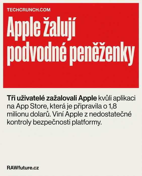 Apple čelí žalobě kvůli krypto podvodu za 1,8 milionu dolarů. Uživatelé viní fir