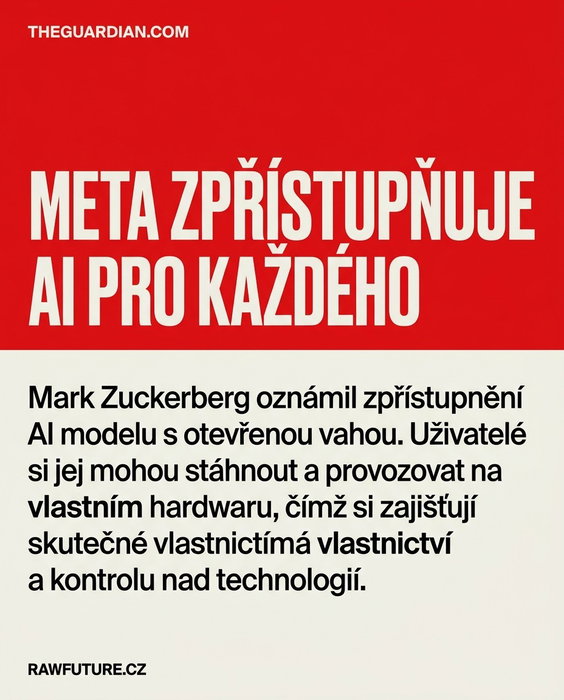 Meta zpřístupňuje svůj AI model s otevřenou vahou. Můžete si jej stáhnout a prov