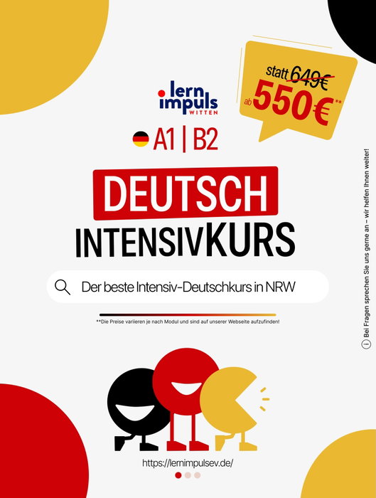 lernimpuls 🇩🇪 Deutsch Intensivkurs (A1 | B2) – Jetzt zum Aktionspreis sichern!
