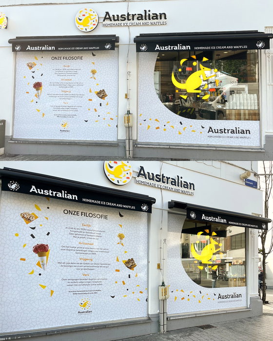 ✨ Een etalage die je niet zomaar voorbijloopt.

Voor Australian in Mechelen realiseerde IMPRENTA® een sprankelende en ultramoderne etalagebestickering. Met krachtige kleuren, opvallende visuals en een perfecte afwerking krijgt de winkel een frisse, energieke uitstraling die meteen de aandacht trekt.

En eerlijk... met deze temperaturen smaakt een ijsje nóg beter. 🍦☀️ Gelukkig hoef je bij Australian niet alleen naar de etalage te kijken. 😉

Bedankt voor het vertrouwen! 🙌