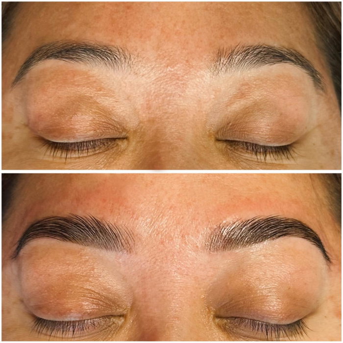 The difference a brow lamination and tint can make 😍 Let us transform your...