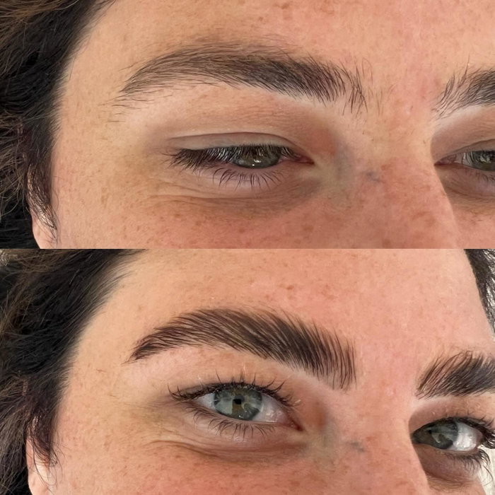 Brow lamination + tint for this beauty. We gave her natural brow a little more...