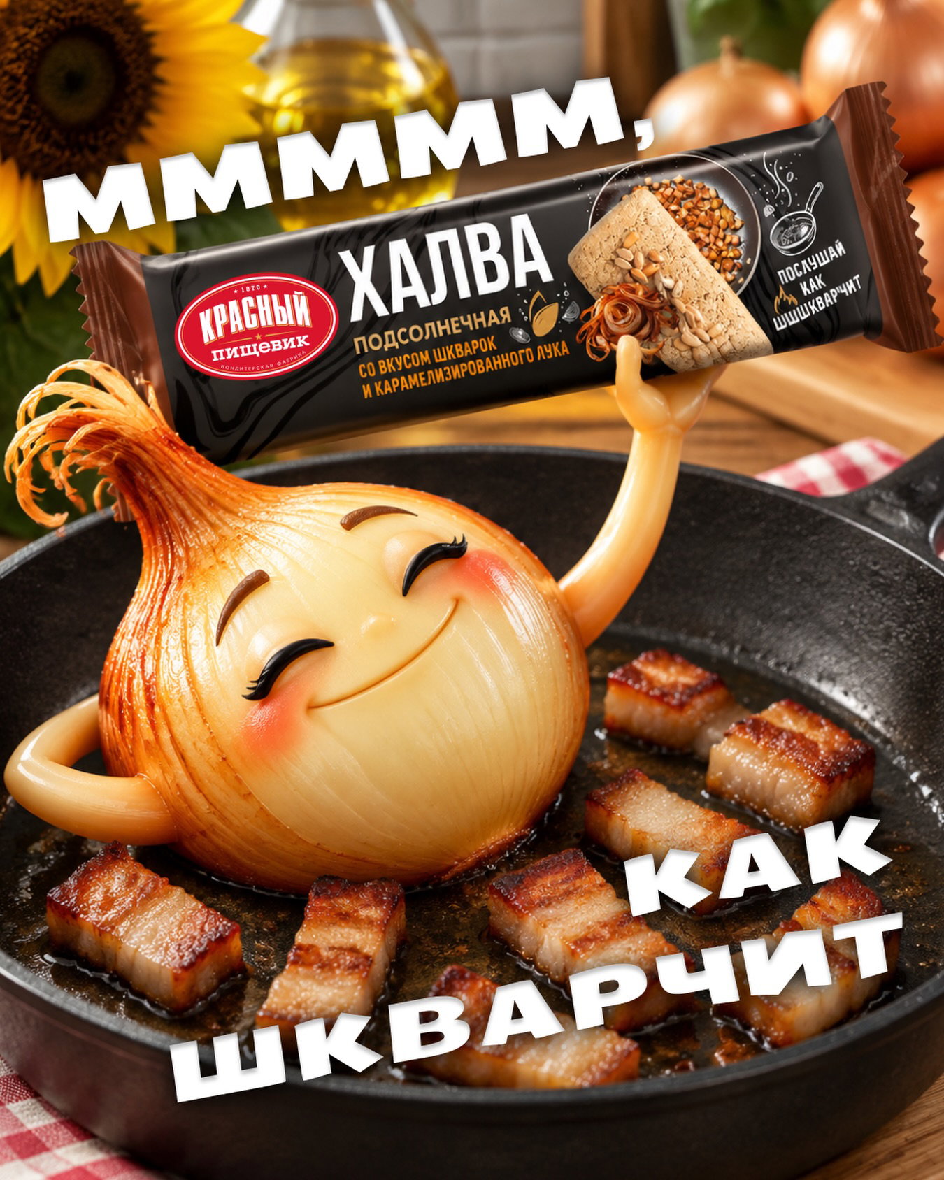 Послушай, как шкварчит😉