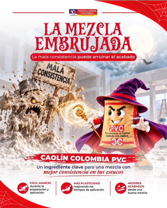 Con Caolín Colombia PVC, logra mezclas con mayor plasticidad, fáciles de manejar y mejores acabad…