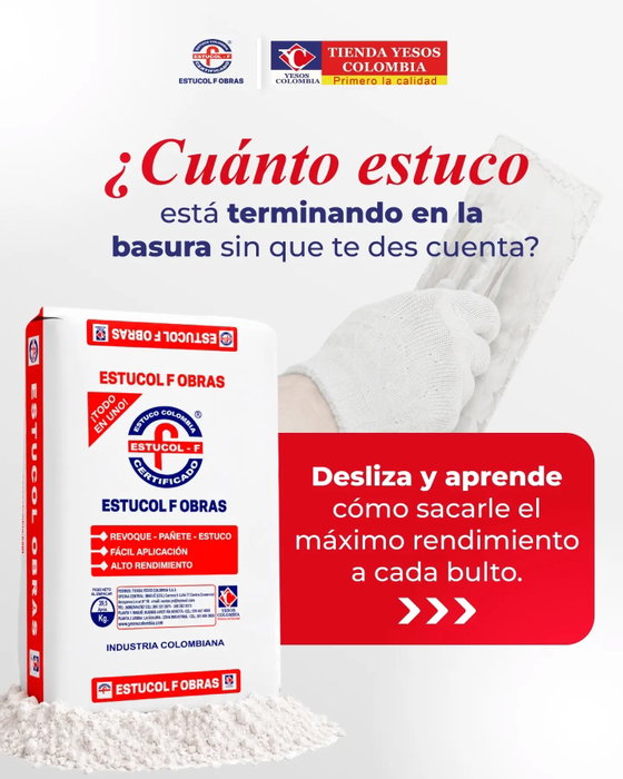 Con estos consejos podrás optimizar el rendimiento de Estucol Obras, reducir desperdicios y obten…