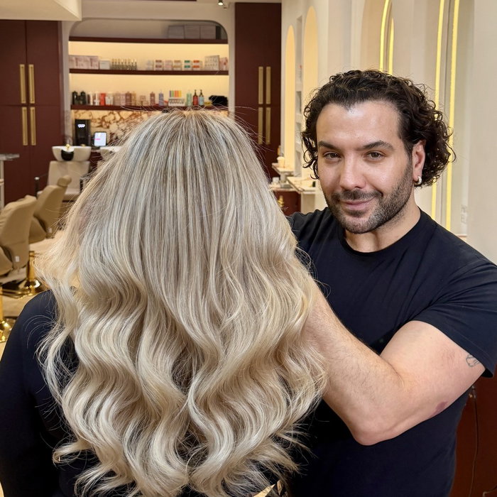 Every wave, placed by hand. Twenty years at the top of the craft — fashion week, red carpets, and a chair in Mayfair th…