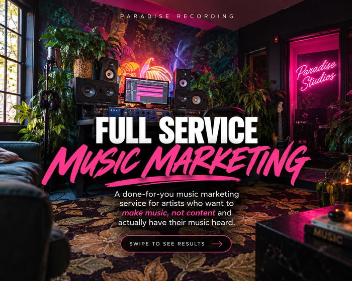 Introducing a new service at Paradise 🎙️

full-service music marketing for artists who want to focus on making music, n