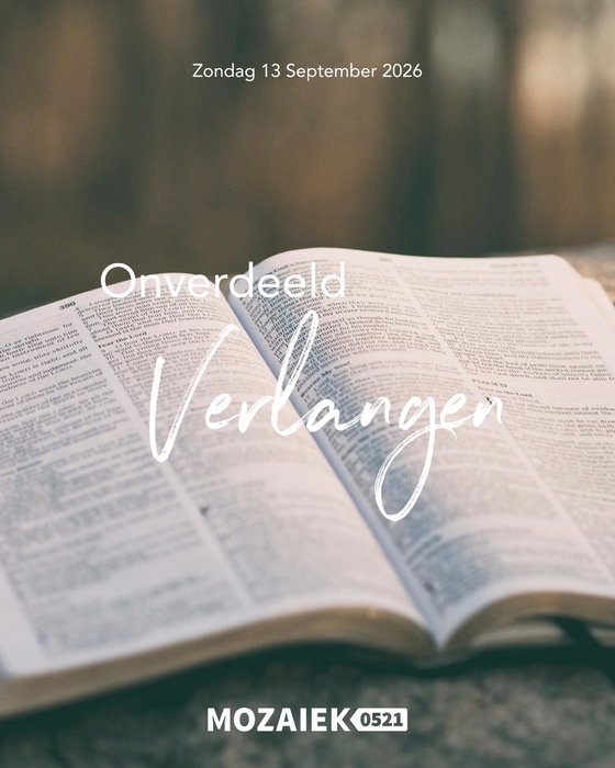 Yes, zondag is het weer tijd voor een mooie dienst! 🙌🏼

Deze zondag spreekt onze eigen voorganger Herman Geertsma over het thema “Onverdeeld verlangen”. We zijn erg benieuwd wat hij met ons zal delen!🙏

Natuurlijk gaan we weer heerlijk, samen met onze worship band, God aanbidden en grootmaken!🤩

Van harte welkom, tot zondag👋!

☕ Koffie, thee en ranja vanaf 10.30 uur
🕚 Start om 11.00 uur
📍 Dorpshuis de Schalle, Nijeveen
🤍 Kom zoals je bent