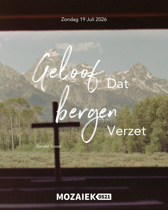 Yes, zondag is het weer tijd voor een mooie dienst! 🙌🏼☀️

Ook in de vakantieperiode ben je van harte welkom! Of je nu net terug bent van vakantie, nog gaat of gewoon lekker thuis bent: we kijken ernaar uit om samen elkaar en God te ontmoeten. 🙏

Deze zondag zal Gerald Troost spreken over het thema: ‘Geloof dat bergen verzet’. We zijn benieuwd naar wat God door hem heen met ons gaat delen!

Natuurlijk gaan we ook weer samen met onze worshipband God aanbidden en grootmaken! 🤩

Van harte welkom, tot zondag! 👋

☕ Koffie, thee en ranja vanaf 10.30 uur
🕚 Start om 11.00 uur
📍 Dorpshuis De Schalle, Nijeveen
🤍 Kom zoals je bent