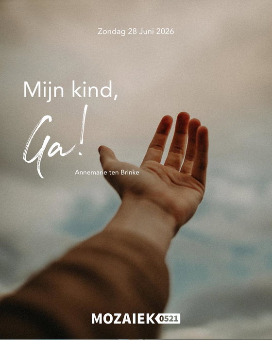 Yes, zondag is het weer tijd voor een mooie dienst! 🙌🏼

Deze zondag kom Annemarie ten Brinke spreken, zij zal ons meenemen in het thema “Mijn kind, ga!”. We kijken ernaar uit wat ze met ons zal delen!🙏

Natuurlijk gaan we weer heerlijk, samen met onze worship band, God aanbidden en grootmaken!🤩

Van harte welkom, tot zondag👋!

☕ Koffie, thee en ranja vanaf 10.30 uur
🕚 Start om 11.00 uur
📍 Dorpshuis de Schalle, Nijeveen
🤍 Kom zoals je bent