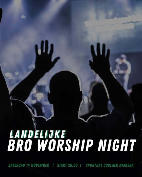 Op zaterdag 14 november komen honderden mannen in Nijkerk bij elkaar voor de tweede landelijke Mozaiek BRO Worship Night. Een zaal vol mannen uit het hele land, die samen God aanbidden. Dat wordt geweldig!

Als Mozaiek weten we dat er kracht zit in samen God aanbidden. Daarom is worship het hart van deze avond. Het wordt een onvergetelijke avond vol ontmoeting, verdieping en aanbidding. We sluiten de avond af met een hapje en een drankje.

Zaterdag 14 november
Inloop 19:30 – Start 20:00
Sporthal Corlaer College
Henri Nouwenstraat 4, Nijkerk

Mannen, reserveer snel je tickets via de link in bio en nodig vooral je vrienden, broers en buurmannen uit!