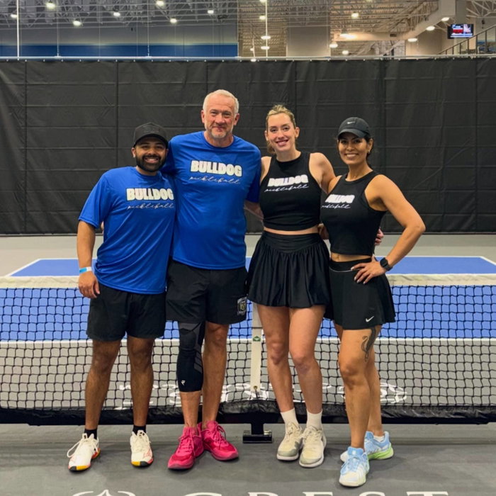 Team Bulldog takes on @officialminorleaguepb at @pickleruniverse ! So much fun playing with new friends! See you at our first tournament this weekend at @pickleballacefrisco ! πππΆπ€