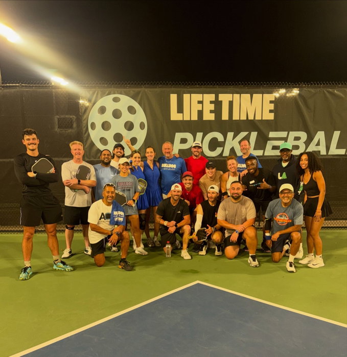 BULLDOG TAKEOVER AT @lifetime.frisco - 🤴🏻 King of the Court night hosted by our very own @d_lowery234 ! 💙🐶🖤

Perfect weather, perfect vibes. Thanks to everyone who came out! 👏🥰🎉