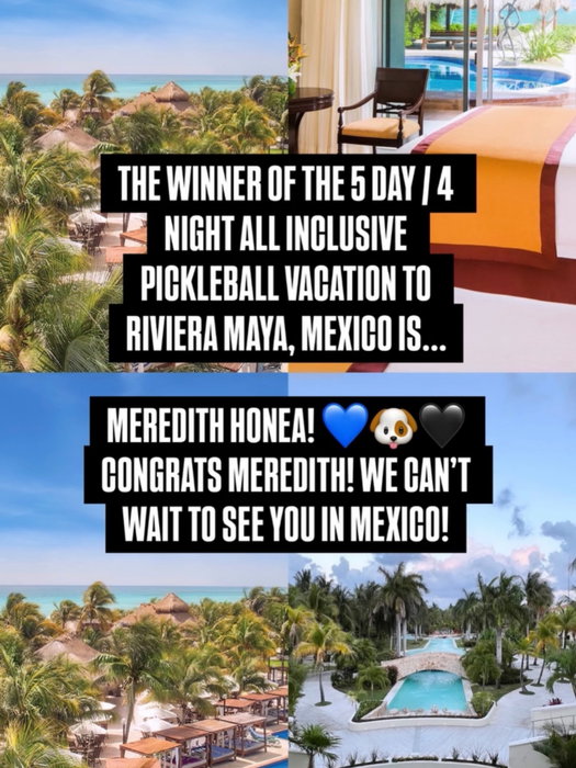 Congrats to our raffle winner Meredith on winning a free pickleball paradise vacation for two to Riviera Maya, Mexico! We canโt wait to have you on our Bulldog Pickleball Mexico vacation! ๐๐ถ๐ค
Thank you to all who played this weekend in our first tourney, even if you didnโt win you can still join us in pickleball paradise. November 11-15, 2026 at El Dorado Riviera Maya Resort in Mexico! โ๏ธ๐๐๏ธ
https://traveljoy.com/bookings/PA5JWogKrEbu7Vy7dq9zdJZi
Message @travelwithsherri with any questions!
WOOF