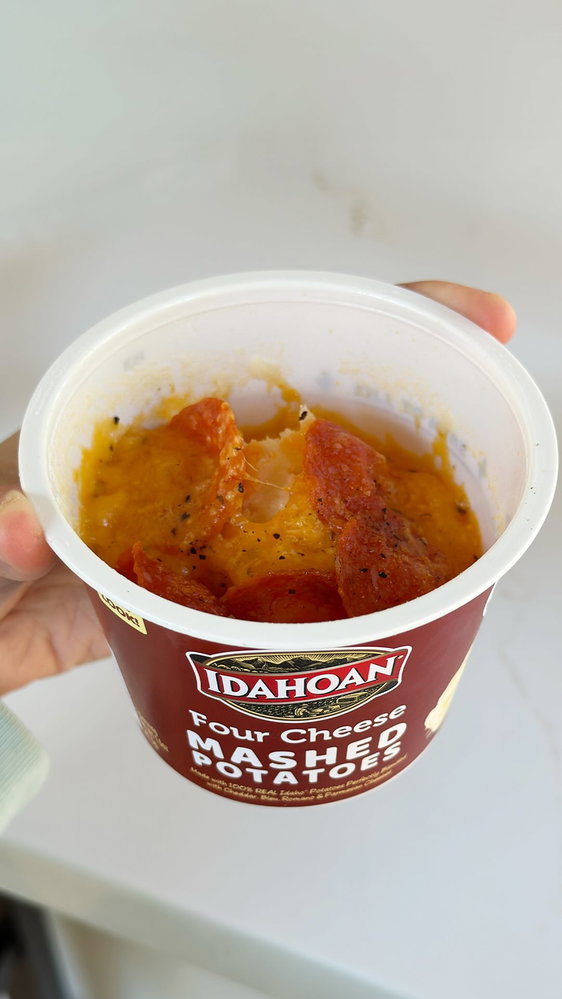 Pepperoni + cheese + mashed potatoes = kid chef status 🧑‍🍳👏