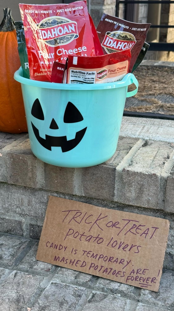 Forget the candy bowl. We’re handing out the good stuff 🥔