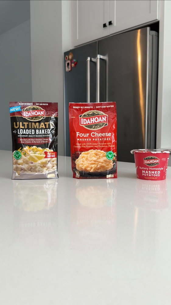 They said find your balance. We found ours in the mashed potato aisle.