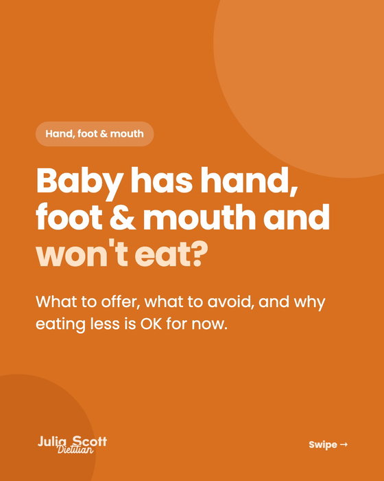 🖐🏼🦶🏼👅 Hand, foot and mouth is going around, and one of the hardest parts is a baby who suddenly won’t eat 😔

Those