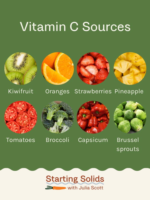 Citrus usually comes to mind first, but vitamin C is found in lots of foods 🥝🍊🍓🍍🥦🍅🫑
It’s a multitasker ➡️ helps