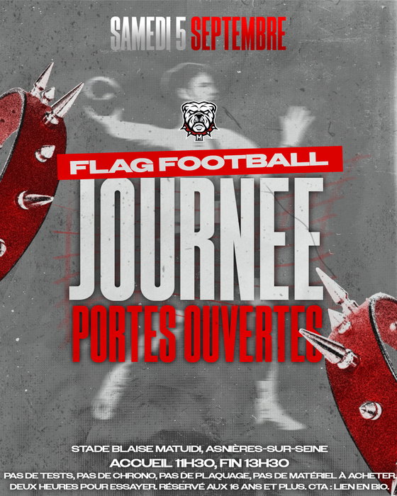Envie de découvrir le Flag Football ? C’est le moment de venir essayer ! 🔥
📅