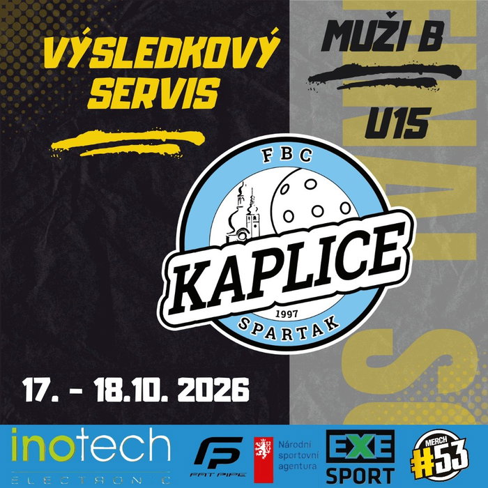 Výsledkový servis: 17. října 🏑
Béčko v Táboře porazilo Banes Florbal Soběslav B 10:3 a má první výhru sezony. Starš…