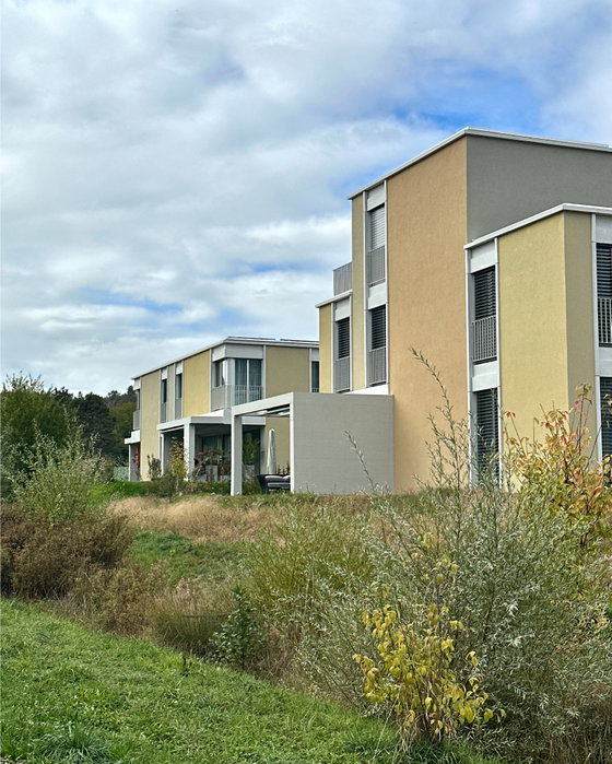 Projektbesichtigung Lammet Frick

Das Entwurfsteam hat unser grösstes Projekt, die Wohnsiedlung Lammet in Frick, besucht.🤗

Die Siedlung mit 133 Wohneinheiten erstreckt sich über sechs Parzellen und umfasst Mehrfamilienhäuser, Reihenhäuser und Doppeleinfamilienhäuser. Alle Wohneinheiten sind verkauft und grösstenteils bezogen.

Das neue Quartier vermittelt durch die unterschiedlichen Baukörper und das einheitliche, fein abgestimmte Farbkonzept gleichzeitig Lebendigkeit und Ruhe. Die vertikalen Fensterbänder geben der Fassade den Rhythmus vor und gliederen stehende Putzflächen sowie wiederkehrende Fensterformate.

Die Umgebungsarbeiten sind grösstenteils abgeschlossen und die Grün- und Spielflächen werden bereits rege genutzt. ⛹‍♀️🌿🛴