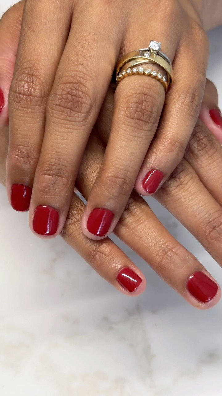 ❤️❤️❤️Cute red Russian Manicure at AGA Beauty 🫶🏻