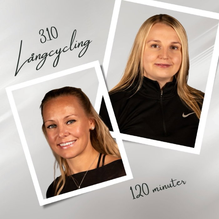 Planer kan ändras ibland, men långcyclingen den 3/10 blir självklart av! 🚴‍♀️✨

Denhär gången blir det Christa och Jessica som håller i passet. 

Det blir ett pass med maxad energi och mycket cykelglädje. ✨

Denna klass är tänkt för dig som vill cykla hela 120 minuter 🔥 Efter första 60 minuter kommer en längre paus där du hinner gå på toa och ladda med energi så du orkar trampa ända till slut. Vi bjuder på tilltugg 🍌🍎🍇🍪🍫 

Så boka in den 3 oktober och häng med på en härlig långcycling! ❤️‍🔥🚴‍♀️