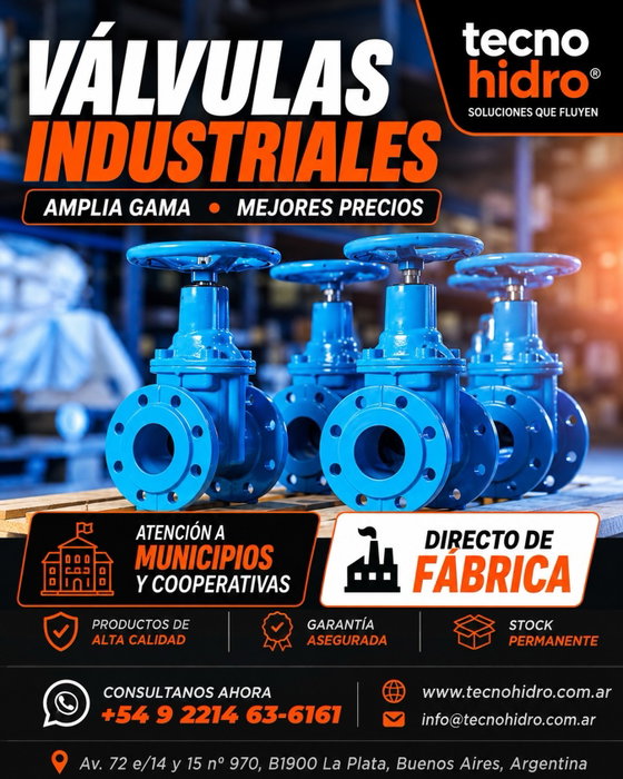 Válvulas industriales para grandes proyectos
En Tecnohidro contamos con una amplia gama de válvulas industriales, con soluciones para obras, redes e infraestructura.
Mejores precios + atención especializada, con una propuesta especialmente pensada para municipios y cooperativas y venta directa de fábrica.
✔️ Amplia gama
✔️ Productos de calidad
✔️ Stock permanente
✔️ Atención y asesoramiento
💦 Tecnohidro S.A | Tecnología en aguas
Materiales para la construcción: Agua, Cloaca, Desagües Pluviales y Gas.
📍 Av. 72 e/14 y 15 Nº 970, B1900 La Plata, BA – Argentina
📞 0221 457 1111 | 🌐 www.tecnohidro.com.ar
#Tecnohidro #Pickit #MercadoLibre #PuntoPickit #LaPlata RetiroDePedidos ComprasOnline PuntoDeRetiro