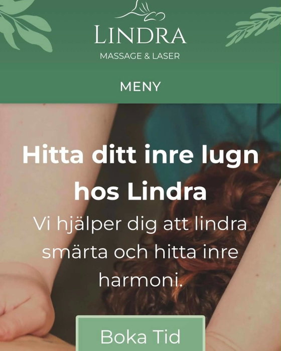 Hej!
Nu kan ni på ett smidigt sätt boka en härlig behandling via min nya hemsida.
https://www.lindra.ax/
Varmt Välkomna!