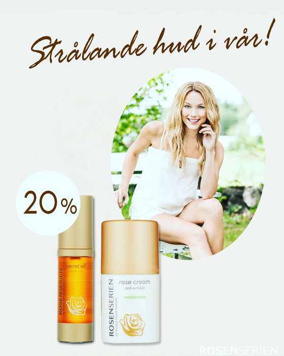 Nu kommer ett till vårerbjudande som gäller 18-31 Maj!
Passa på att fylla på dina hudvårdprodukter med Morotsoljan eller Rosenkrämen från Rosenserien.

Hör av dig så hjälper jag dig gärna!