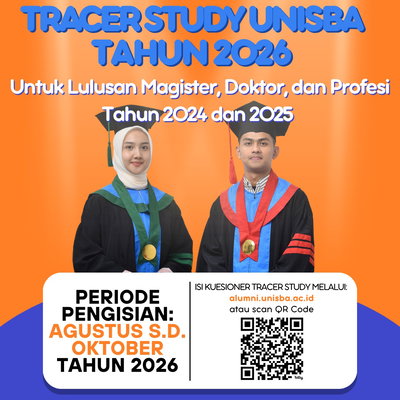 🎓 Tracer Study Program Pascasarjana UNISBA 2026 Resmi Dibuka!
Halo Alumni Program Pascasarjana UNISBA lulusan Tahun 2024 dan 2025!
Saatnya berkontribusi untuk pengembangan kualitas pendidikan di UNISBA dengan mengisi
