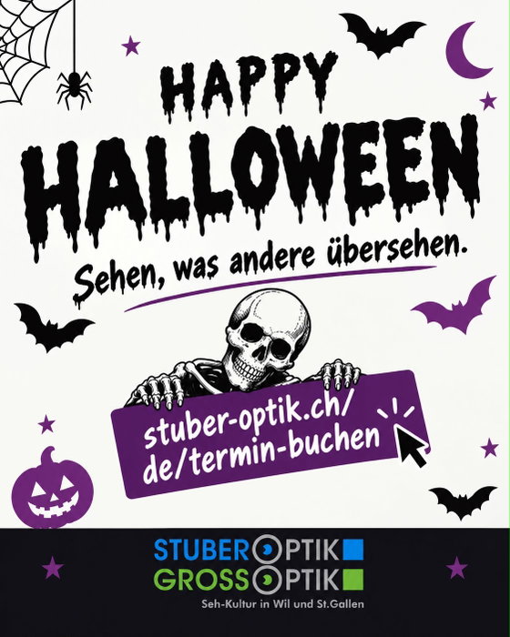 🎃 Süsses oder Saures? 👻🕸️

Wir wünschen euch ein schaurig schönes Halloween und ein Wochenende voller süsser Überraschungen! 🧡🦇

Happy Halloween wünschen wir. 🕷️

👓 Stuber Optik – Termin online buchen:
https://www.stuber-optik.ch/de/termin-buchen