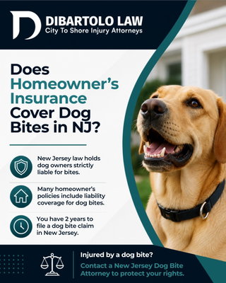 Dog bites can cause serious physical injuries, emotional trauma, and unexpected medical expenses. When a dog bite occurs in New Jersey, many victims wonder who is responsible for paying for medical treatment and other damages. In many cases, a dog owner’s homeowner’s insurance policy may cover these incidents. However, the situation can be more complicated than many people realize.

Understanding New Jersey law and insurance coverage helps victims protect their rights after a dog bite. If you suffer permanent scarring, a New Jersey dog bite lawyer can clarify your rights and whether you qualify for compensation.

Learn more: https://www.dibartoloinjurylaw.com/blog/does-homeowners-insurance-cover-dog-bites-nj/