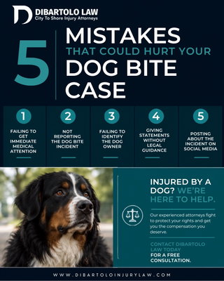 5 Mistakes That Could Hurt Your Dog Bite Case

Dog bite injuries can be excruciating, deeply traumatic, and financially devastating. The law generally shields victims by holding dog owners strictly liable for bites in many situations. However, the power of your claim still depends greatly on your actions after the attack. Avoiding key mistakes can strongly impact the result of your case.

Here are five serious mistakes that could quickly destroy your dog bite claim if you’re not careful; take action to avoid them now.

Learn more: https://www.dibartoloinjurylaw.com/blog/mistakes-that-could-hurt-dog-bite-case-nj/