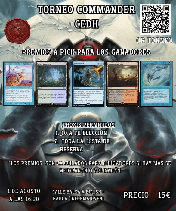 Ya tenemos nuevo evento de Magic.

Apunta la fecha: 1 de agosto 📅 🗓

¡NO DUDES EN INSCRIBIRTE!