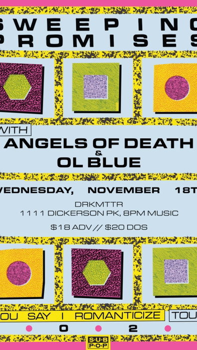 NOVEMBER 18!!! As said in this lovely promo video, @sweeping.promises will be playing at Drkmttr in 3 weeks!! With support from @theangelsofdeath7777777 and @olbluecrew, this will be a show that you won't want to miss. 😈😈

Get your tix at the link in our bio!! 🎸