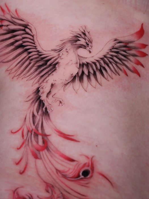 Un fénix con un toque de color ❤️‍🔥 me gustó mucho hacer esta pieza 💫