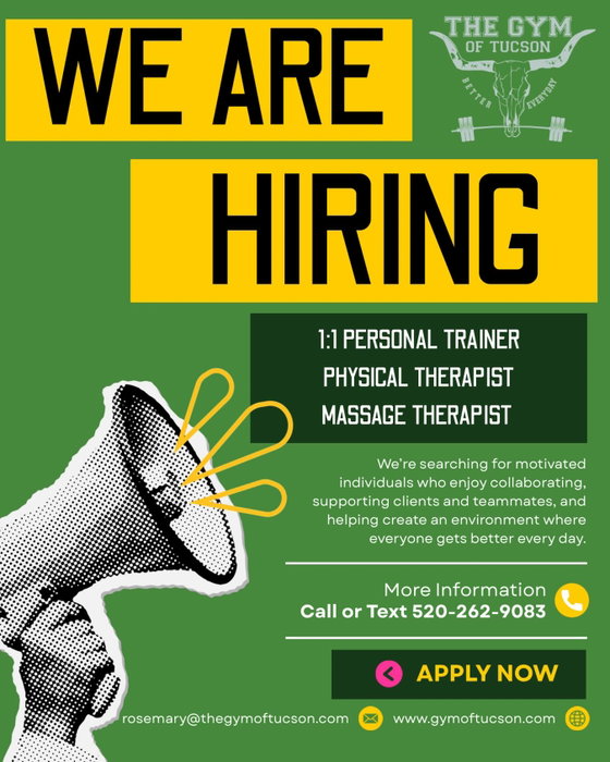 We’re Hiring! Do you love helping people become stronger, healthier, and more confident? The Gym of…