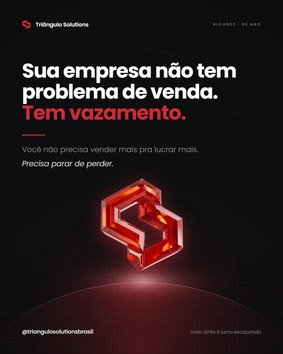 Sua empresa não tem problema de venda. Tem vazamento.

Todo mês o dinheiro sai por três buracos, e nenhum dele