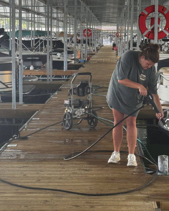Getting some work done in the docks.