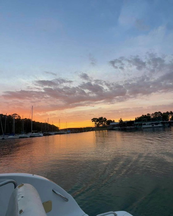 Sunset cruise on the way back from Boathouse Grill.