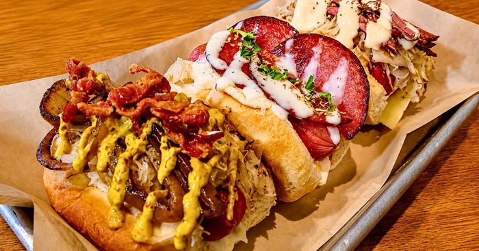 Where boaters, friends, and lake lovers gather — that's @mariasbistrolakeside at Louisville Landing Marina. ⚓🌊

Just a glimpse of what’s on the menu… including the Holy Hot Dog Trio. 🌭
