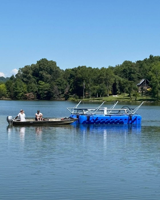 Another lift being installed for a customer. Contact us to rent a lift and keep your boat out of the water.