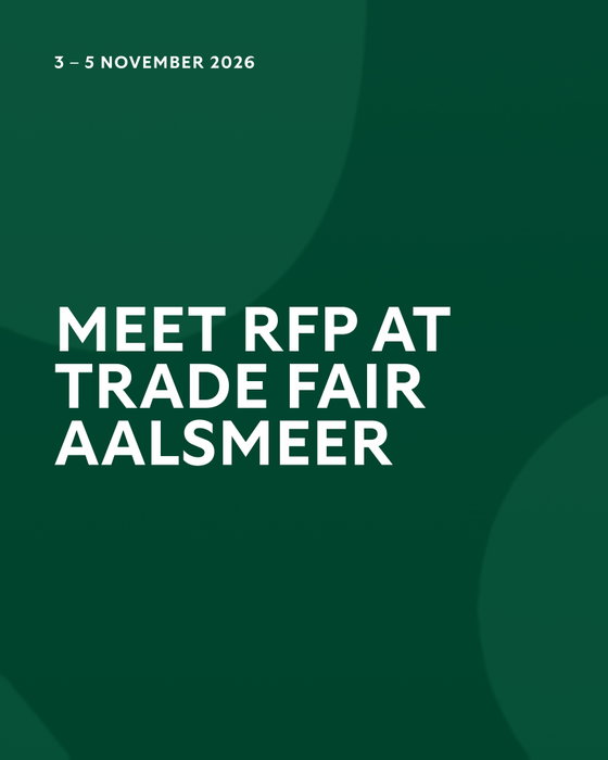 Meet RFP at Trade Fair Aalsmeer! On 3, 4 and 5 November we’re at Trade Fair Aalsmeer at&hellip;