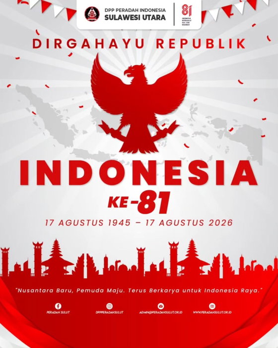 Om Swastiastu
Menjaga Tradisi, Meredam Perbedaan, Mengabdi untuk Indonesia.
Dirgahayu Republik Indonesia ke-81! ๐ฎ๐ฉโจ
Sebagai pemuda Hindu Sulawesi Utara, kami berkomitmen untuk terus merawat toleransi, memperkuat persatuan, dan berkontribusi nyata bagi kejayaan bangsa.
Mari kobarkan semangat Vasudhaiva Kutumbakamโkita semua adalah satu keluarga besar Indonesia.
Merdeka! ๐ฅ
๐ Peradah DPP Sulawesi Utara
Cg #HUTRI81 #IndonesiaMerdeka #PeradahSulut #PemudaHindu #SulutToleran BhinnekaTunggalIka
