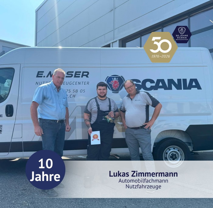 Lukas Zimmermann feiert sein 10-jähriges Jubiläum bei der Ernst Moser GmbH 🛠️ Seit zehn Jahren verstärkt Lukas unser Te