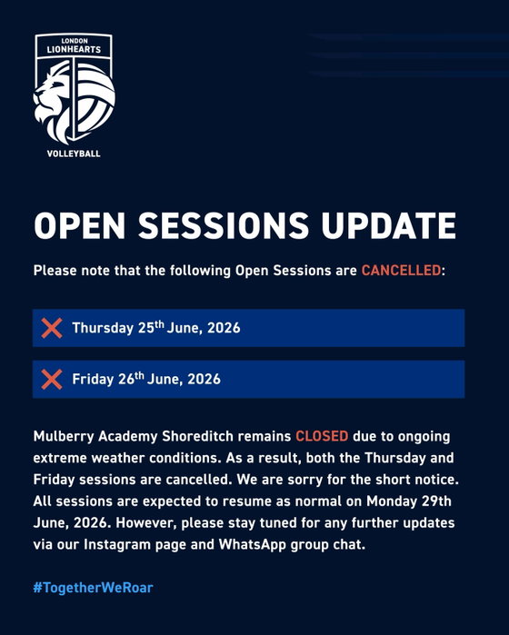 🚨 IMPORTANT UPDATE: THURSDAY & FRIDAY SESSIONS CANCELLED 🚨